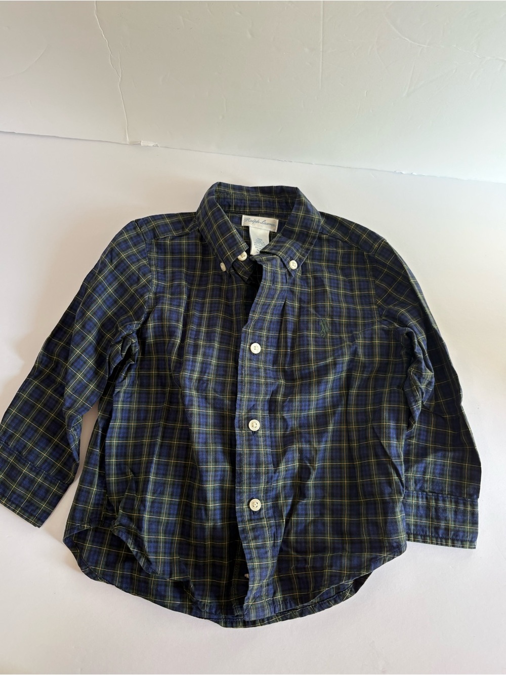 Kids Ralph Lauren Plaid Button Up Shirt Size 18 Months